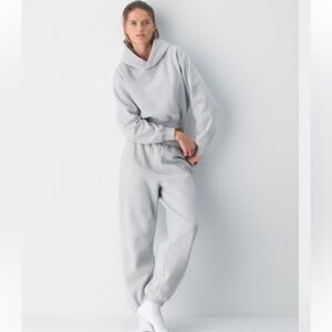 Aritzia TNA Burgundy Sweatpants & Hoodie Set